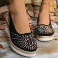 thumbnail image 6 of AUDeals Women's Ballet Flats Wedge Dress Shoes Soft Knit Ankle Strap Rhinestone Round Toe Comfortable Office Flats (Black, 8.5), 6 of 8