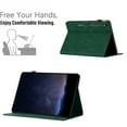 thumbnail image 4 of Case for Samsung Galaxy Tab S9 FE 10.9" 2023 SM-X510/SM-X516B, Embossed PU Leather Cover Flip with Smart Auto Wake / Sleep Stand Function Pencil Holder and Card Slots & Footgrip Case, Green, 4 of 5