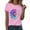 Pink, variant on Women's Workout Tee - Athletic Plus Size Top - Short Sleeve Cotton - Trendy 2025 Design | Baberdicy | Womens Fashion Workout T Shirts Athletic Plus Size Tops Summer Trendy (Green | M)
