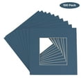 thumbnail image 2 of Steel Blue Acid Free 16x16 Picture Frame Mats with White Core Bevel Cut for 8x8 Pictures - Fits, 2 of 4
