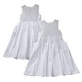 thumbnail image 2 of LYMAYTER Kids Girls Dresses Summer Solid Colour Sleeveless Princess Dress Toddler Cotton Casual Skirt for 2-9 T, 2 of 9