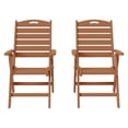 thumbnail image 3 of WestinTrends Azura HDPE Adjustable Highback Folding Outdoor Patio Dining Chairs Set of 2, Teak, 3 of 13