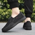 thumbnail image 4 of Men Walking Shoes Breathable Hollow Mesh Casual Shoes Lightweight Non Slip Slip On Thick Rubber Sole Loafers Three Classic Solid Color Daily Outdoor Sneakers, 4 of 8