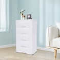 thumbnail image 2 of Plastic Drawers Dresser Storage Cabinet 5 Drawer Stackable Vertical Clothes Storage Tower, Bedroom Tall Small Chest Closet, Organizer Unit for Hallway Entryway Home (White), 2 of 29