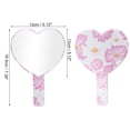 thumbnail image 2 of 1 Pc Espejo Cosmético en Forma de Corazón para Mujeres para Salón de Belleza Viaje Rosa Blanco Espejo de Plástico de Aluminio, 2 of 3