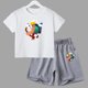thumbnail image 3 of Conjunto de 2 piezas de camiseta y pantalones cortos divertidos para niños y adolescentes, de algodón, para verano, juego de lucha, Anime, Cosplay, ropa deportiva informal para niño y niña, conjunto p, 3 of 5