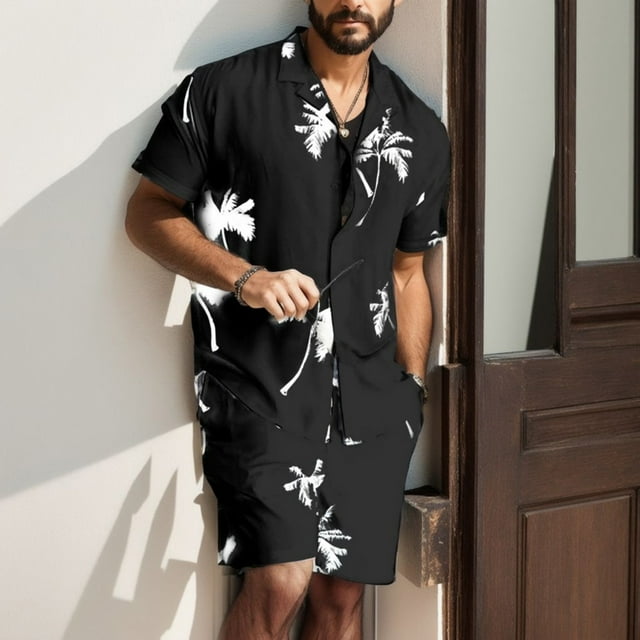 Ensemble Deux Pièces Moderne pour Hommes, Confort Estival et Tenue d'Intérieur, Ensemble de Mise en Forme Extérieur pour Hommes