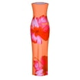 thumbnail image 5 of Women's Maxi Dress Strapless Bodycon Floral Printed Corset Dress for Clubwear Party Formal Going Out Casual Summer Dress, 5 of 7