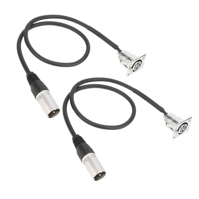 2 PCS XLR Pass Through Cable, PVC Mic Feed Pass Thru Converter with HIFI Sound & Wide Compatibility for Stage Box Patch & Panel Floor Box, No Solder D Type XLR Cable