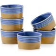 thumbnail image 1 of Hasense Ceramic Ramekins 8 oz, Creme Brulee Ramekins Set of 6, Small Baking Bowls for Pudding, Snack, Ice Cream, Serving Dip, Custard Cups, Holiday Gift, Oven Safe, Blue, 1 of 7
