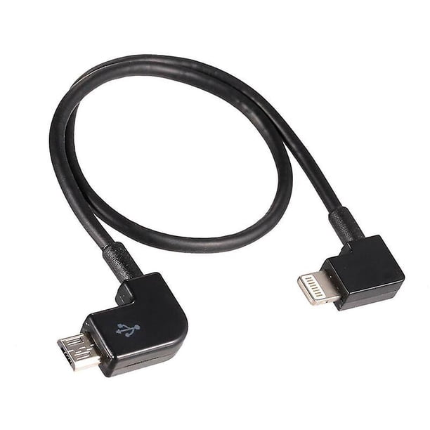 Cable de transferencia del convertidor de datos del teléfono de la tableta de control remoto micro USB a Lightning para Android Ios Dji Spark Mavic Pro, modelo: negro, 11 Feliz Sencillez