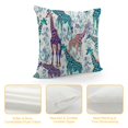 thumbnail image 4 of Giraffe Throw Pillow Cushion Case , Abstract Animal Various Poses Sitting Eating Walking Inspiration, Modern Accent Double-Sided Digital Printing, , Violet Teal Pale Blue, 4 of 5
