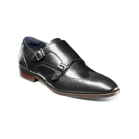 

Men s Stacy Adams Karson Wingtip Double Monk Strap Shoes Leather Black 25570-001