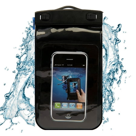 Waterproof Case Smartphone Dry Pouch (Black) w/ Neck Lanyard - Compatible w/ iPhone XR/XS/XS Max/X/8+ Galaxy S10+/S9+ OnePlus 6T Xiaomi LG BLU, Phones up to 6.25” Great for Swim Pool Beach Bath
