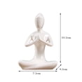 thumbnail image 4 of 2x Cerámica Yoga Adorno Estatua Escultura Jardín Decoraciones De Escritorio Para El Hogar Baoblaze Craft de figurilla de mesa, 4 of 6
