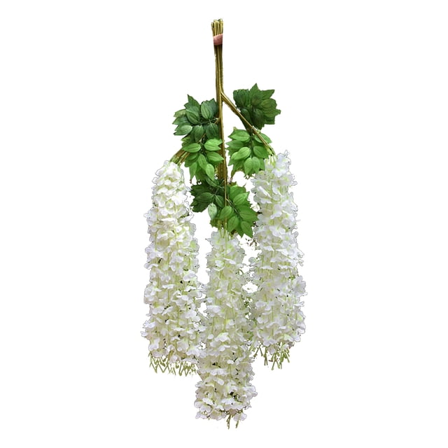 Guirnalda de flores artificiales de glicina para colgar en la pared, para interiores y exteriores, ideal para bodas, fiestas, festivales y decoración floral simulada.