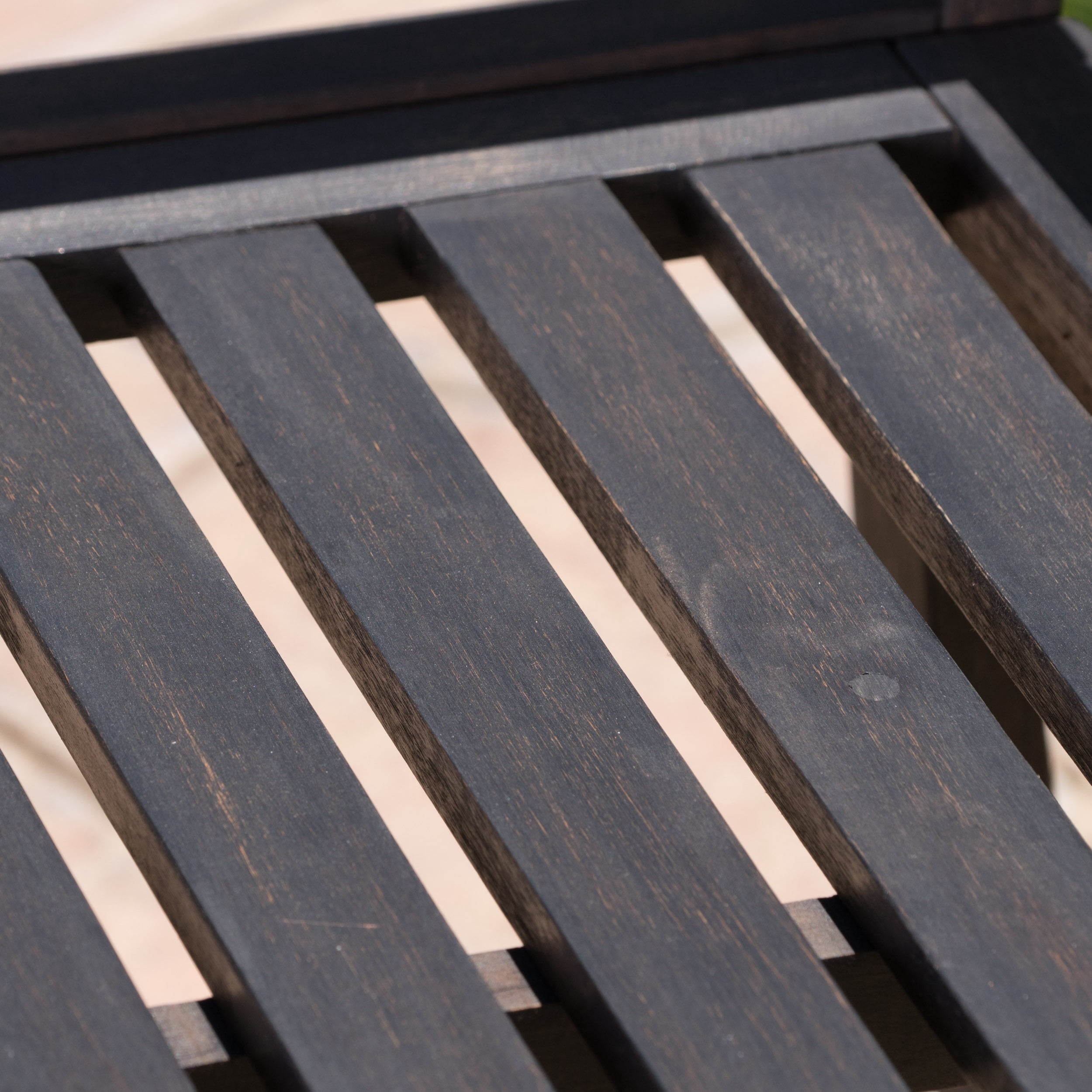 Noble House Lilo Outdoor Durable Acacia Wood Bench - Dark Grey