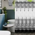thumbnail image 6 of Black and White Farmhouse Shower Curtain Set with Hooks Black Moroccan Shower Curtain for Bathroom Antique Floral Elegant Paisley Shower Curtain Boho Bath Curtain Water Repellent Washable 72x72 Inch, 6 of 6