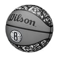thumbnail image 3 of Baloncesto WILSON del equipo de la NBA Graffiti Brooklyn Nets, talla 7, 3 of 7