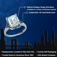 thumbnail image 2 of Gem Stone King 4.10 Ct Octagon Sky Blue Simulated Aquamarine 14K White Gold Ring, 2 of 6
