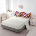 thumbnail image 3 of Manfei Country Flag Patchwork 7-Piece Twin Bedding,Global Nation Bedding Comforter Set,Multicolor,Light Gray Reversible, 3 of 7