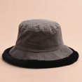 thumbnail image 3 of CoCopeaunts Large Bucket Hat Women Vintage Corduroy Splicing Plush Brim Fishing Hats Foldable Winter Fashion Warm Basin Hat, 3 of 8
