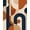 Blue, Pattern 3, variant on Design&I 8'x10' Washable Area Rug Snag-Free Burnt Orange Navy Abstract Geometric Design Contemporary Art Style with Bold Circular for Dining Room, Large Office, Lounge