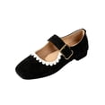 thumbnail image 3 of YOUYEDIAN Mary Jane Shoes Women Versatile Slip On Square Toe Comfy Low Heel Flats Lace Deco Casual Fashion Dress Shoes, 3 of 4