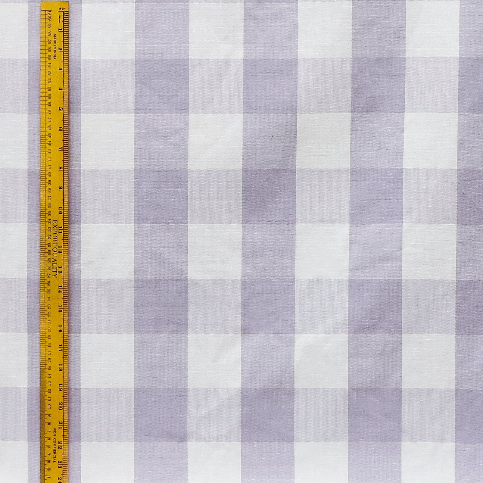Fabric Mart Direct Light Purple, Ivory Cotton Fabric By The Yard, 55 inches or 140 cm width, 10 Continuous Yards Ivory Cotton Fabric, Gingham Checks, Upholstery Drapery Shower Curtain Wholesale Fabric