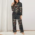 thumbnail image 2 of Pajama Sets for Women 2 Pcs, USA Flag Deer Art Button Down Long Sleeve Sleepwear Lounge PJ Sets, 2 of 6