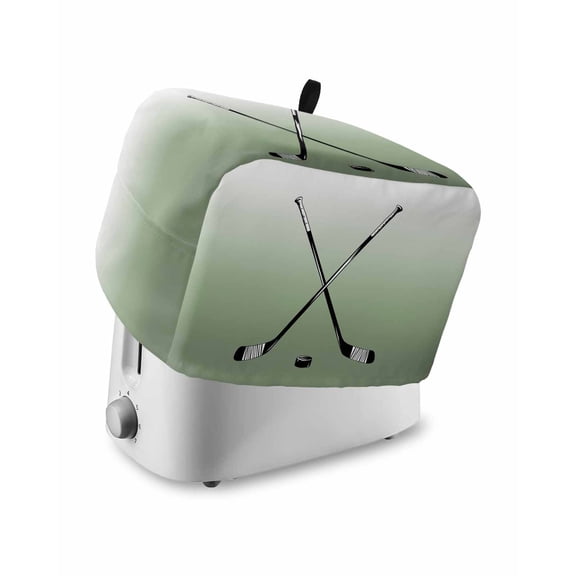 Toaster Cover 4 Slice Hockey Player Toaster Oven Cover with Pockets Sports Ground Gradient Sage Green Dustproof Bakeware Protector Small Kitchen Appliance Dust Covers and Fingerprint Protection