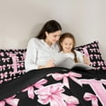 thumbnail image 4 of Erosebridal Personalized Gifts Bedding Full Size,Latter H Comforter Sets with Sheets,Pink Ribbon Bow Bedding Sets Full Size,Lightweight Room Decoration Reversible,7pcs, 4 of 7