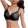 thumbnail image 4 of Nmnitkp Women's Underwire Push Up Bra Lace Trim Breathable Back Closure Adjustable Straps Back Smoothing T-Shirt Bra Plus Size Everyday Comfort Bra for All-Day Wear Black,L, 4 of 6