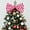 Pink and White, variant on Guvpev Christmas Tree Topper Bow - 14 x 8'' Large Green Furry Gr-inch Bow Tree Toppe with Glitter Heart for Indoor Outdoor Christmas Decorations Holiday Party Supplies Gr-inch Tree Topper Decorations