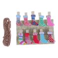 thumbnail image 1 of Hanging Pictures With String Christmas Wooden Pegs Hold Paper Hemp Rope 10Set, 1 of 3