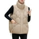 thumbnail image 3 of Gibobby Chalecos de mujer de vestir, chaleco acolchado para mujer, cuello de pie, ligero, con cierre profundo(Caqui,G), 3 of 4
