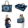 thumbnail image 2 of ZUXONGSY Heart Dolphin Floral Print 2 PCS Purses and Work Bag for Women Polyester Top Handle Satchel Shoulder Bag PU Cash Wallet Satchel Handbags Tote Bag for Shopping Work Hiking, 2 of 5