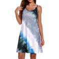 thumbnail image 3 of Robe Femme 2 Bretelles Sans Manches Robe Sexy Imprimée, Gris, 4TG, 3 of 4