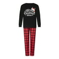 thumbnail image 2 of Long Sleeve Elk Printed Tops Plaid Pants Sleepwear Family Matching Christmas Pajamas Set Outfits, 2 of 10