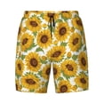 thumbnail image 4 of Lsque Mens Swim Trunks Sunflowers Pattern - Bathing Suit Compression Liner - Beach Swim Shorts Swimwear - (S-3XL) - Stretch Quick Dry -XX-Large, 4 of 9