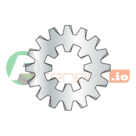 

#6 Internal / External Tooth Lock Washers / Steel / Zinc / Outer Diameter: .495 - .510 / Thickness Range : .023 - .028 (Quantity: 10 000 pcs)