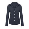 thumbnail image 5 of Edvintorg Womens Button Down Shirt Lightweight Long Sleeve Turndown Collar Loose Casual Top Womens Clothing Black XXL, 5 of 6