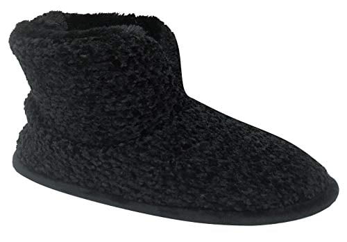 black bootie slippers women's