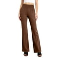 thumbnail image 2 of GEWSEY Womens Dress Pants Elastic High Waisted Stretch Bootcut Business Casual Pants Pull on Office Work Slacks (Brown, XXL), 2 of 9