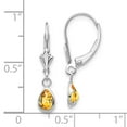 thumbnail image 3 of 14K White Gold Earring Birthstone (11) November Women'S Citrine Pear Yellow 23 mm 4, 3 of 3