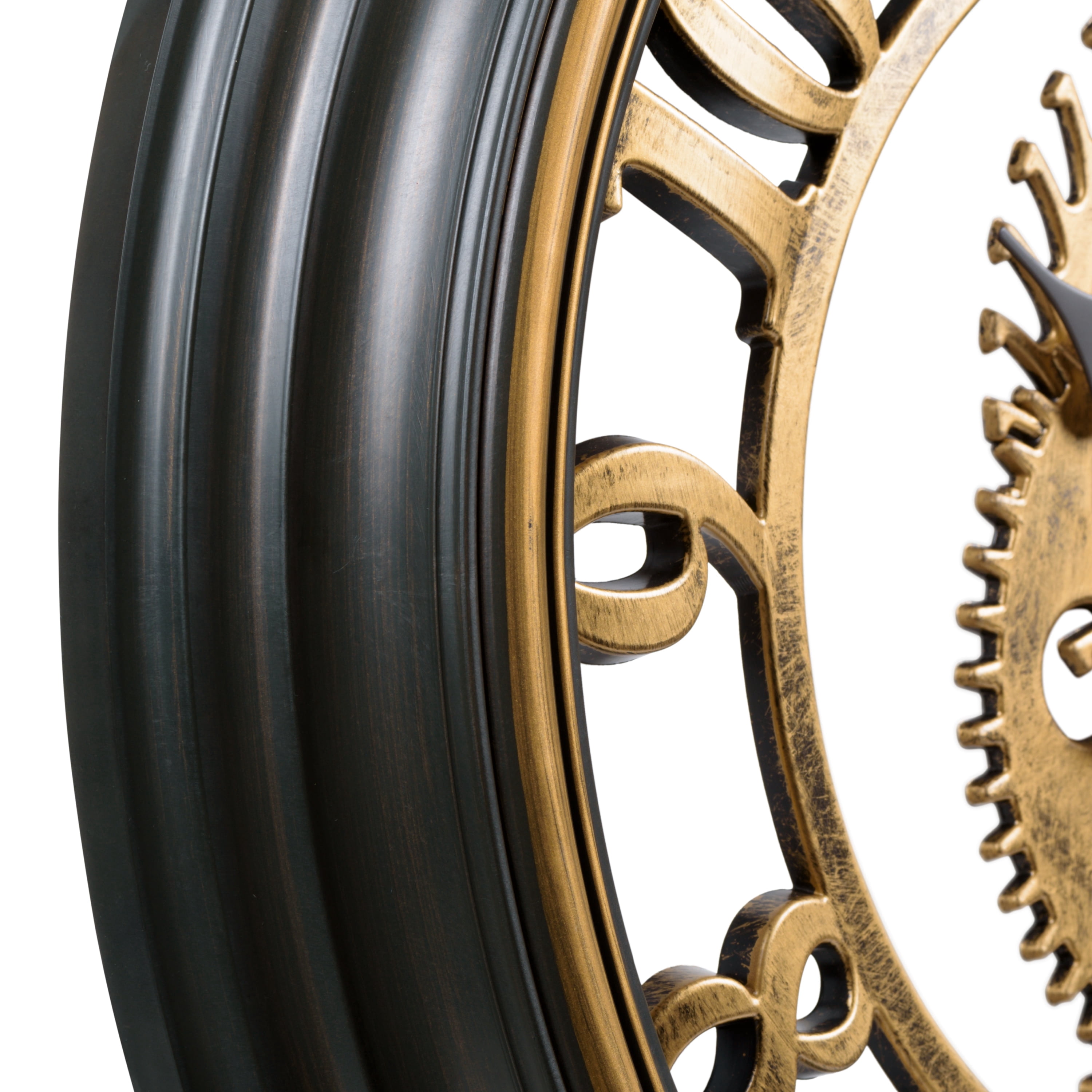 La Crosse Clock 20 inch Bronze Antiqued Gears Vintage Quartz Analog Wall Clock, 404-3051C