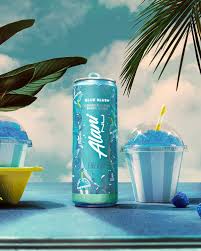 Alani Nu Energy Drink Blue Slush Flavor 12 fl oz Cans, 8 Pack Low Calorie Sugar Free Energy Beverage