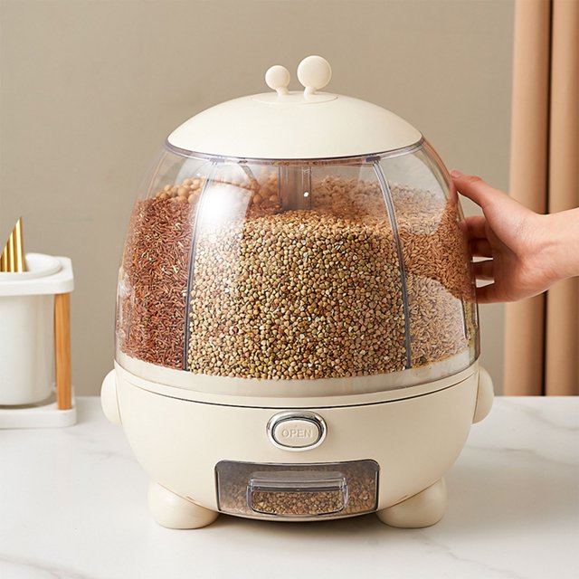 Contenedor de almacenamiento de arroz, dispensador de arroz, contenedor de arroz de 5 rejillas, contenedor de almacenamiento de granos de grado profesional