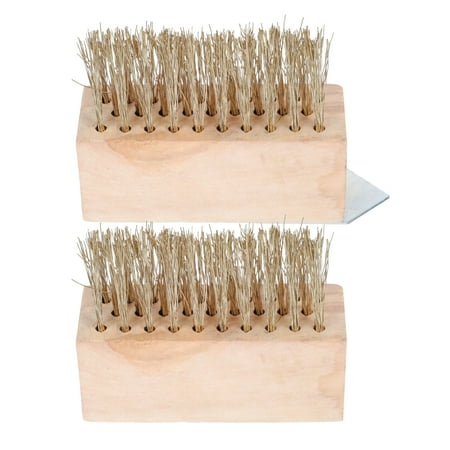 

2Pcs Steel Wire Weeding Brush Wooden Handle Weeding Brush for Garden Yard