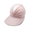 thumbnail image 7 of Chanana Women's UPF 50+ Sun Visor Hat, Twisted Design Wide Brim UV Protection Ponytail Cap, Lightweight Foldable Beach Hat for Golf Hiking Outdoor Activities Sport, Light Pink, 7 of 7